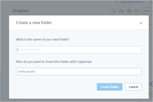 how to share new dropbox folder