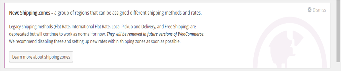 Woocommerce Shipping Zones notification